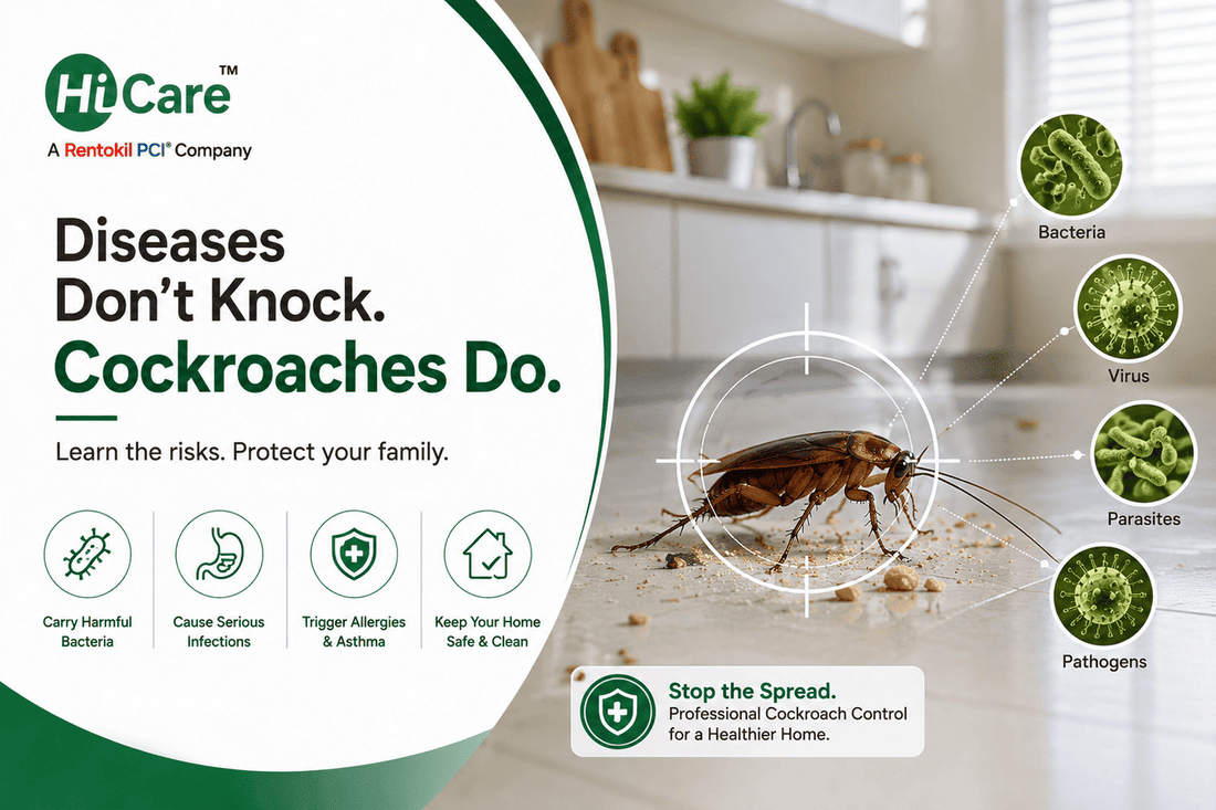 Cockroach carrying harmful bacteria and disease in home